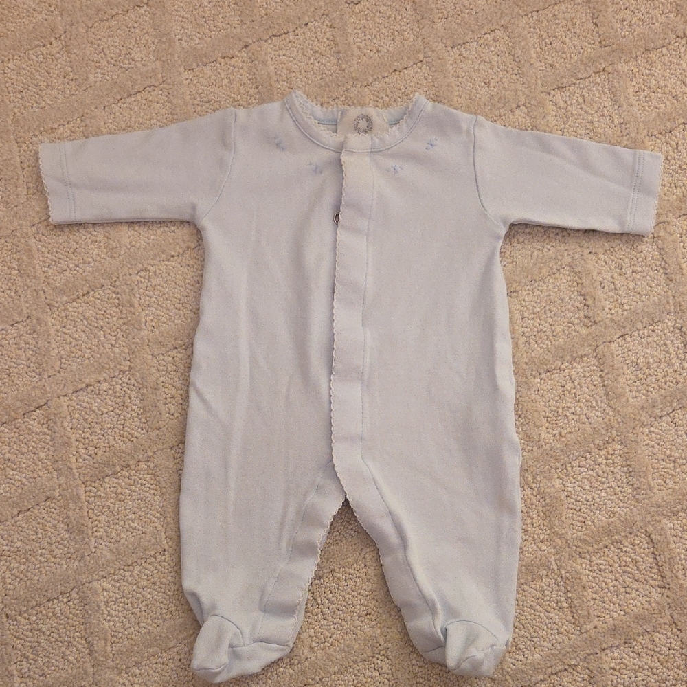 The proper peony Blue Baby One Piece